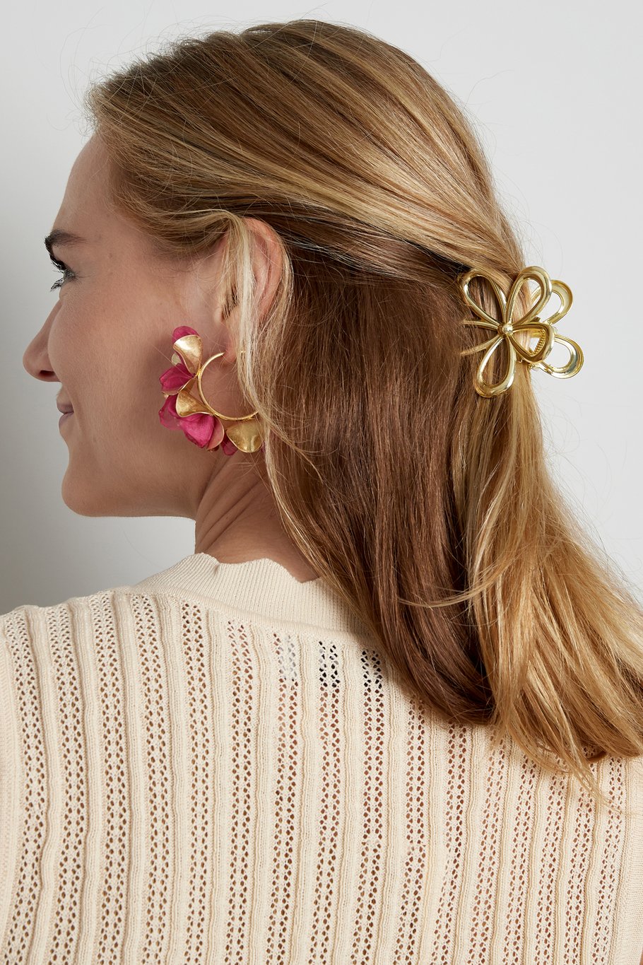 Pasador para el pelo flower power - dorado Imagen2